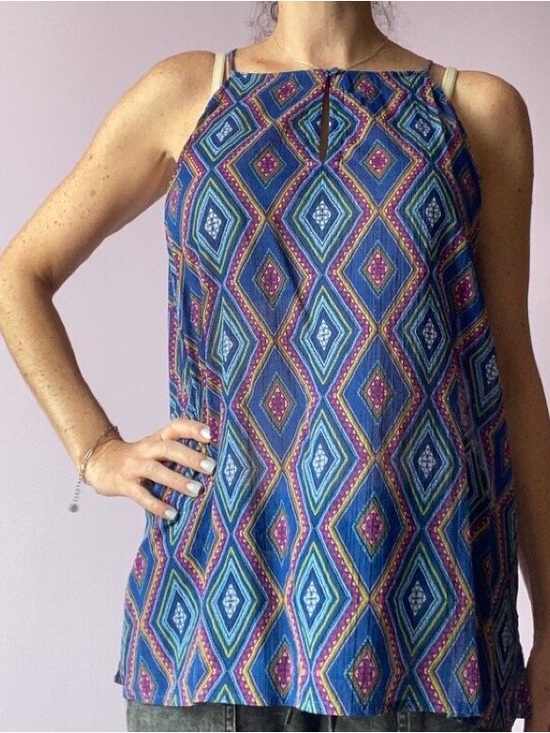 Old Navy Tops - Old Navy Blue Geometric Print Tank Top